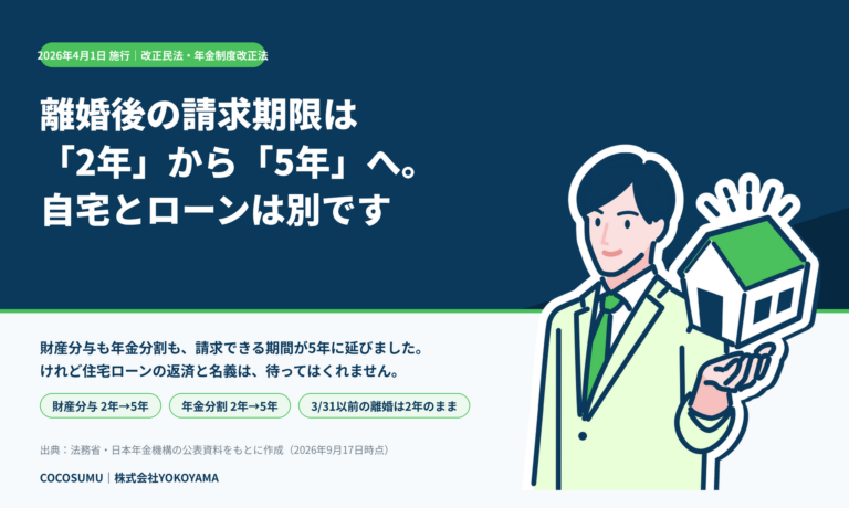 【2026年4月改正】離婚後に財産分与を請求できる期間が5年に｜それでも自宅と住宅ローンだけは先送りできない4つの理由